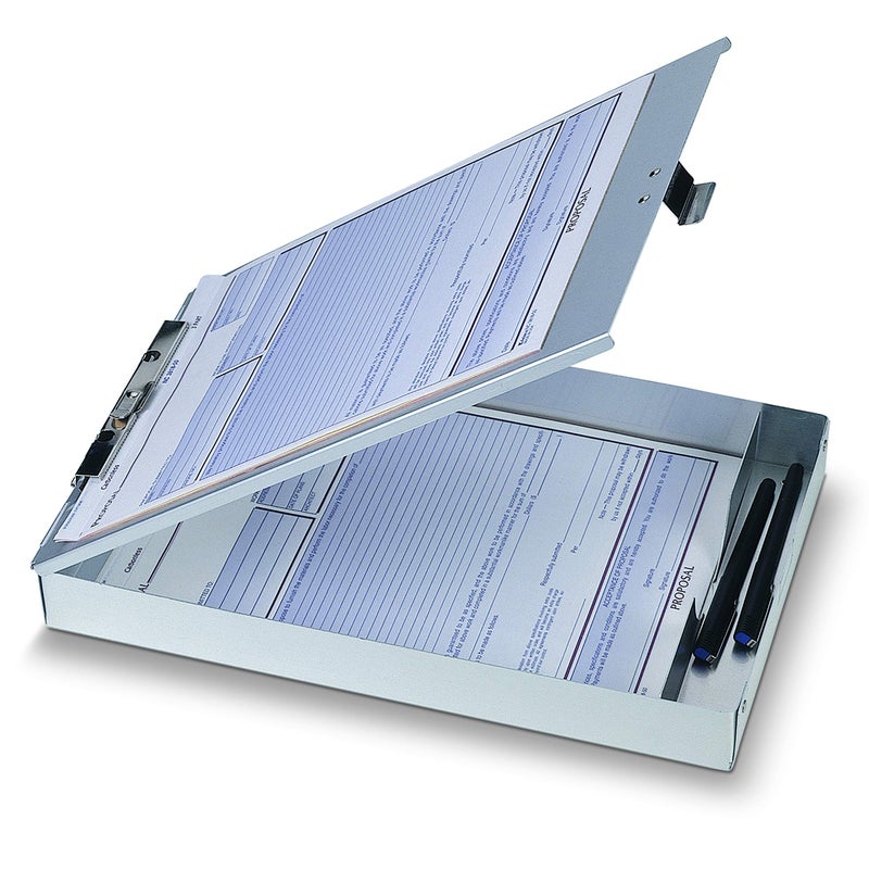 Officemate Aluminum Forms Storage Clipboard, 8.5 x 12 Inch (83200) - Image 1